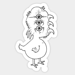 5 Eyes 3 Beaks Sticker